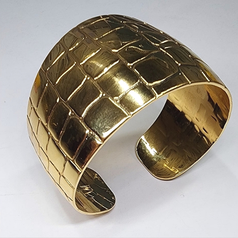 Gold Accent Wide Band Bracelet